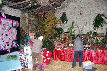 Saturday morning and the final decorations and the products go in